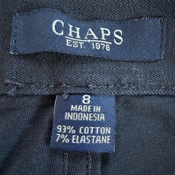 CHAPS Navy Blue Cotton Jeans Women Size 8 Regular Fit Zip Front 30" Inseam VG - Picture 4 of 4